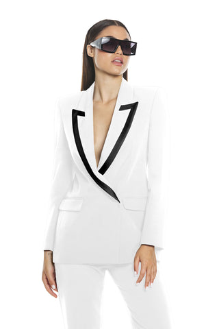 DIANAX double-breasted long-sleeved jacket with two-tone lapels