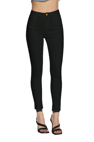 KATE_1 high waisted 4 pocket slim fit bull trousers