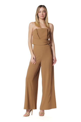 Jumpsuit TANGERITE fascia con pieghe più cintura fibbia kadi' crepe