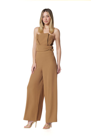 Jumpsuit TANGERITE fascia con pieghe più cintura fibbia kadi' crepe