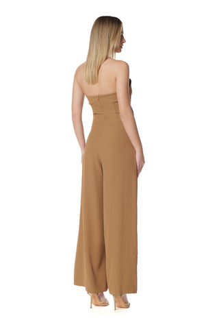 Jumpsuit TANGERITE fascia con pieghe più cintura fibbia kadi' crepe