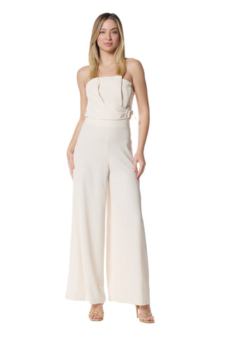 Jumpsuit TANGERITE fascia con pieghe più cintura fibbia kadi' crepe