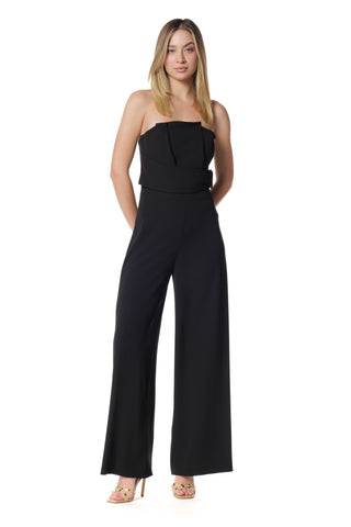 Jumpsuit TANGERITE fascia con pieghe più cintura fibbia kadi' crepe