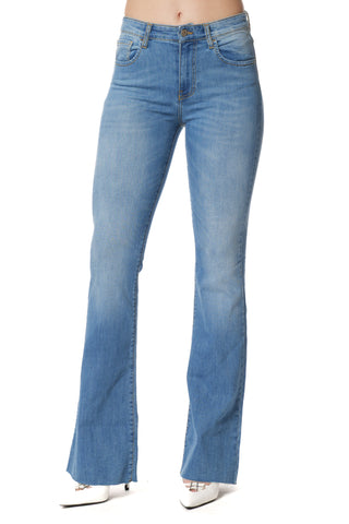 Jeans SCHIFFER_27 Vita Media con F.Do Sfrangiato 5 Ts Flaire Fit Denim