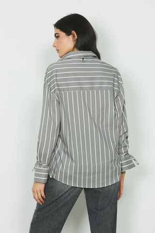 Camicia DELIA manica lunga con fettucce polsi righe