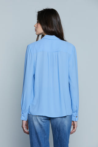 Blusa MARBELLA M/L Scollo V con Catena Logo