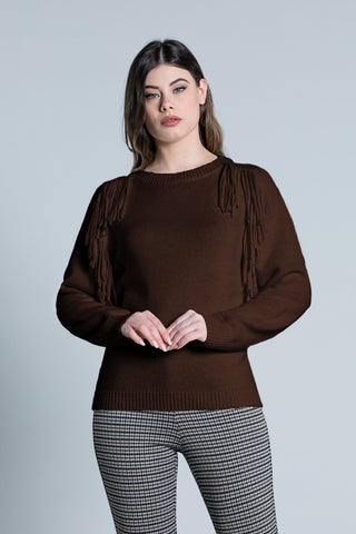 CAMENO long sleeve shirt with fringes