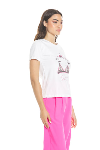 AQUARIUM half-sleeve t-shirt with lingerie print